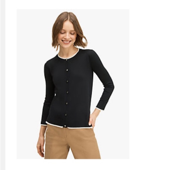 Kate Spade Signature Button Silk Blend Cardigan Sweater NWT